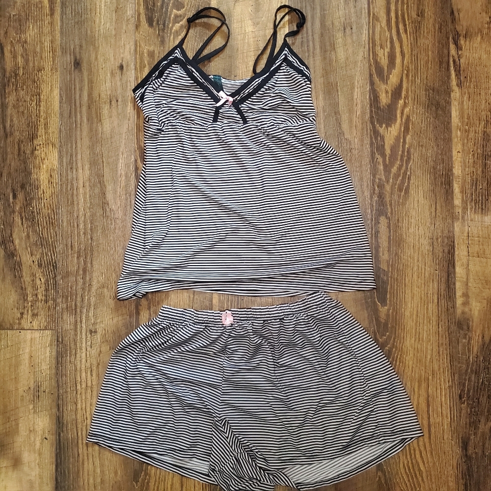 Striped Pajama Tank Top & Shorts Set